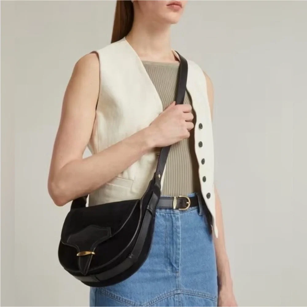 ISABEL MARANT BAG SUEDE LEATHER BLACK - Picture 3 of 13